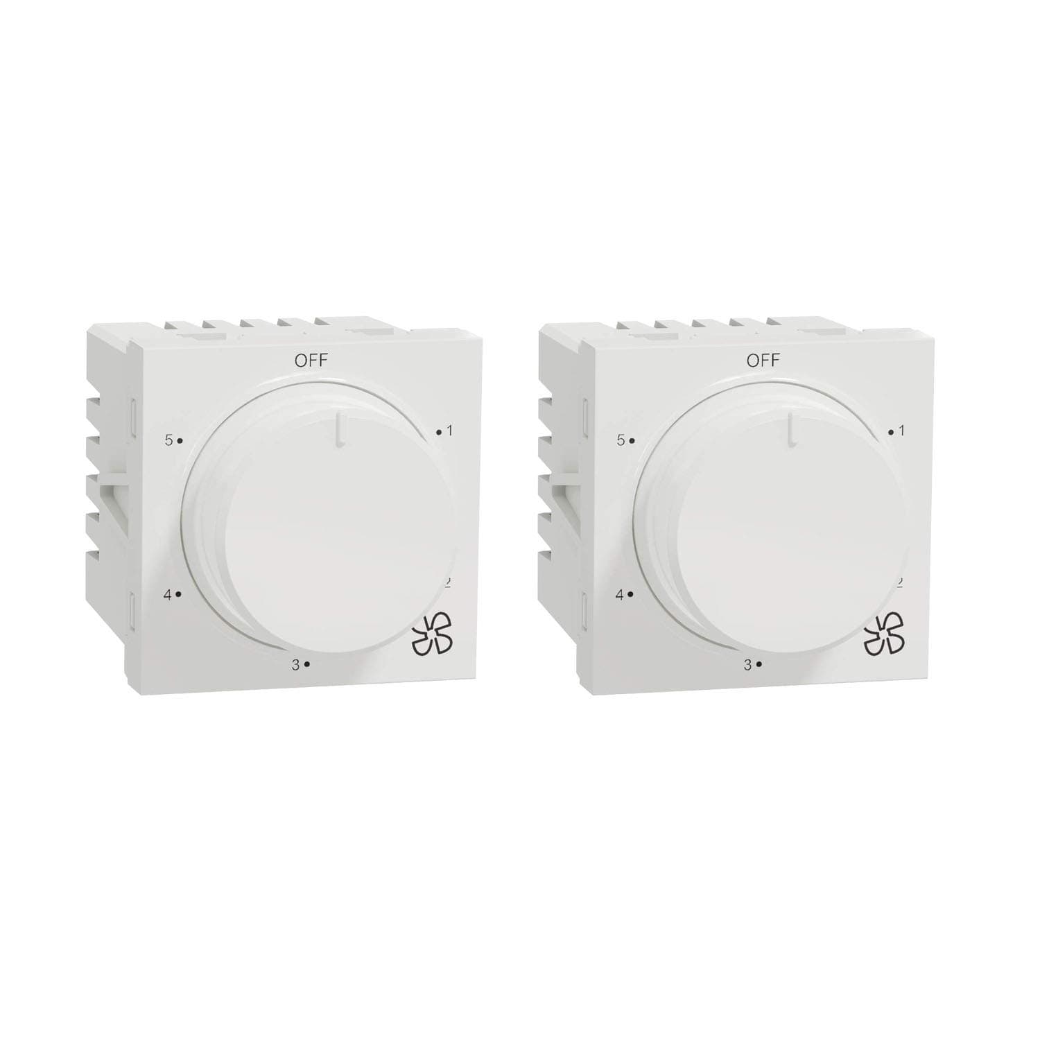 Unica Pure-5 Steps 360 Deg Fan Regulator, 2M, White (Pack of 2)