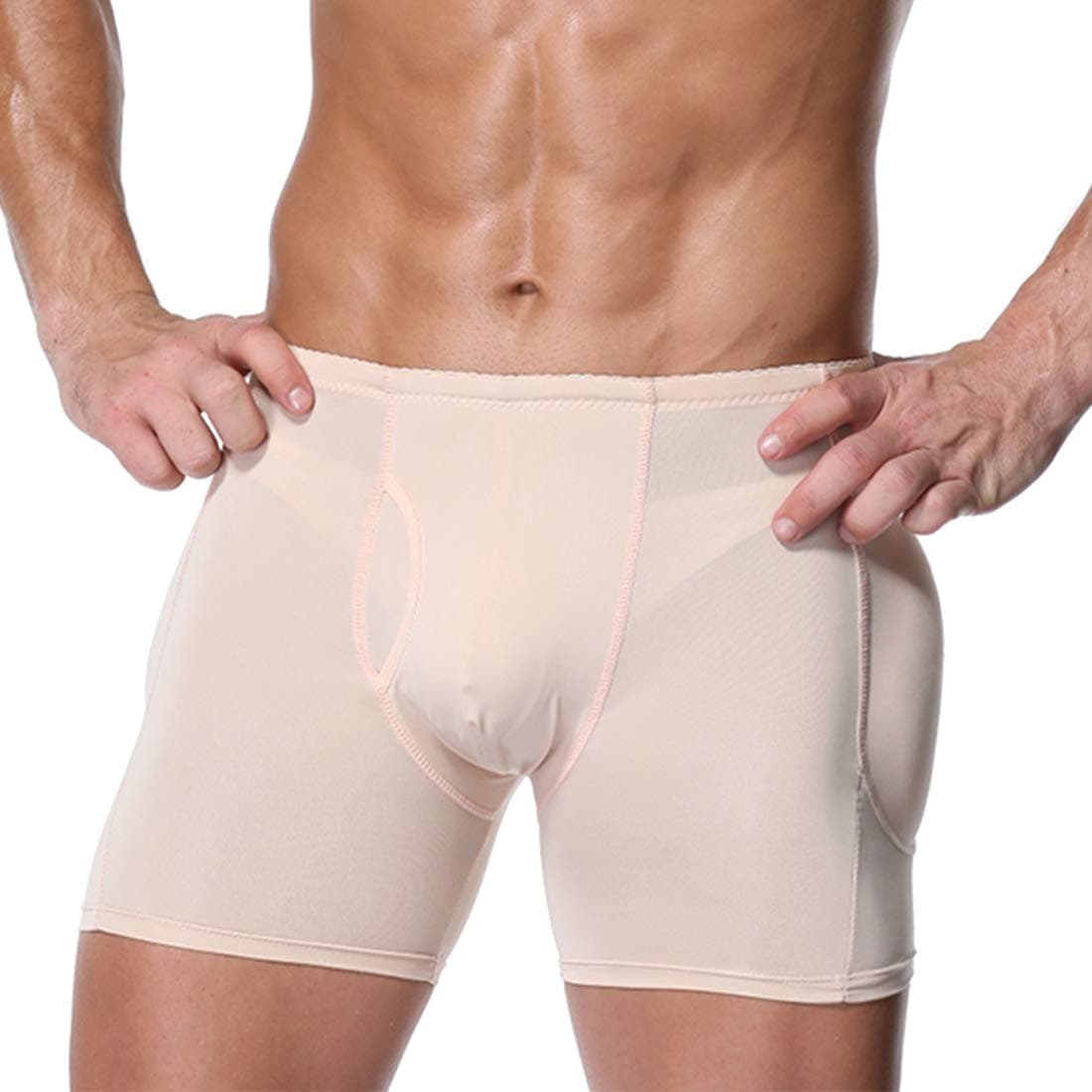 Men's Padded Shorts Boxer Underwear Tummy Control Shapewear Butt Lifter Briefs Plus Size