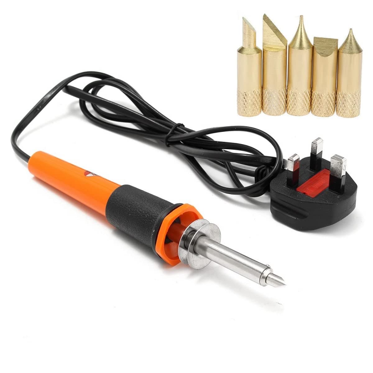 Melfi Melfiâ„¢ Multi-purpose 30W 240VAC Multi Tipped Wood Burning Soldering Iron Kit Anti-Oxidation 5 Heads Electric Engraving Pen, Pyrography Pen Kit, for Metal Glass for Metal