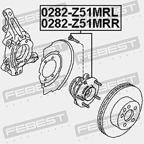 Front Wheel Hub Rh Febest 0282-Z51MRR Oem 40202-JP11A