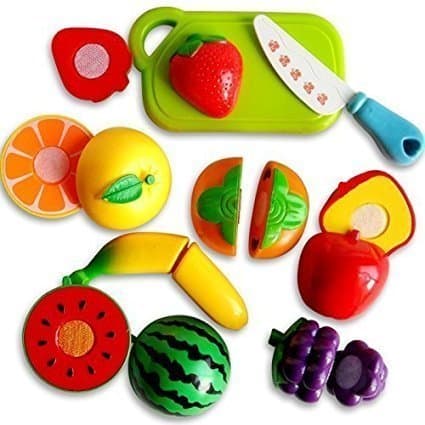 Cartup Realistic Sliceable Fruits Cutting Play Toy Set, Can Be Cut in 2 Parts, Fruit Cutting Toys for Kids (Large)