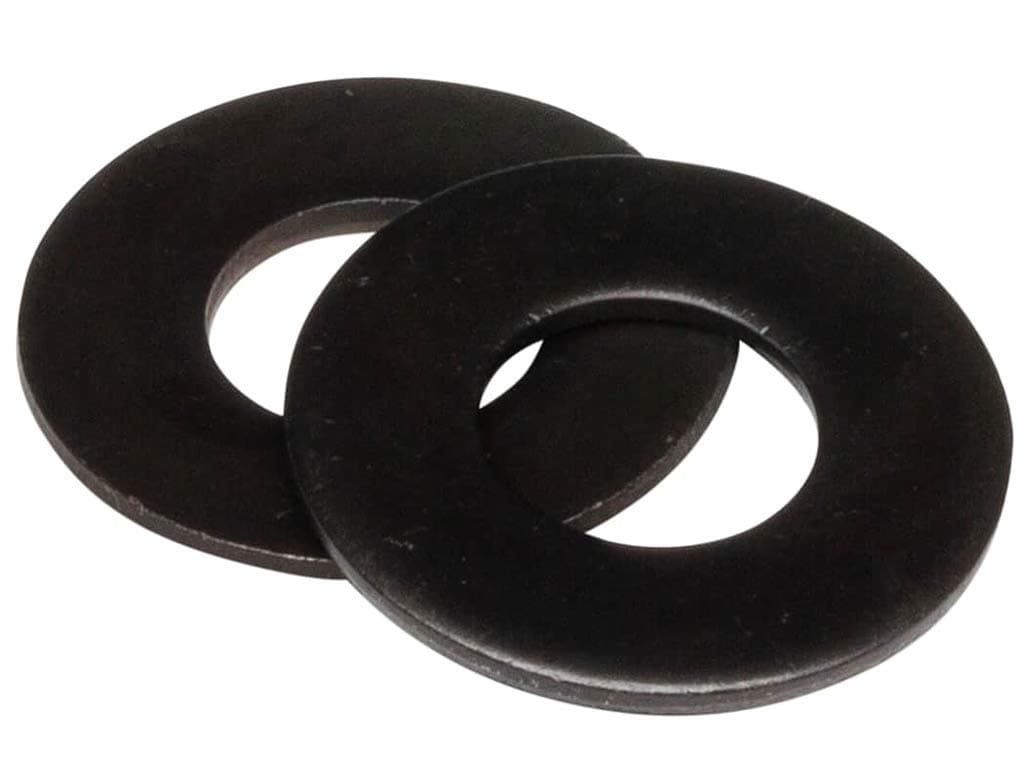 18-8 Stainless Steel 1/4" Flat Washers (100 pcs) Black Oxidized in USA by Makers Bolt