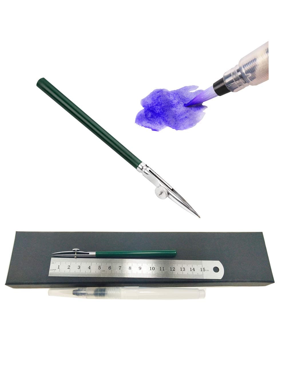 Art Ruling Pen masking fluid pen watercolor pen sketch drawing pen tools for Masking Fluid Line with ruler-green