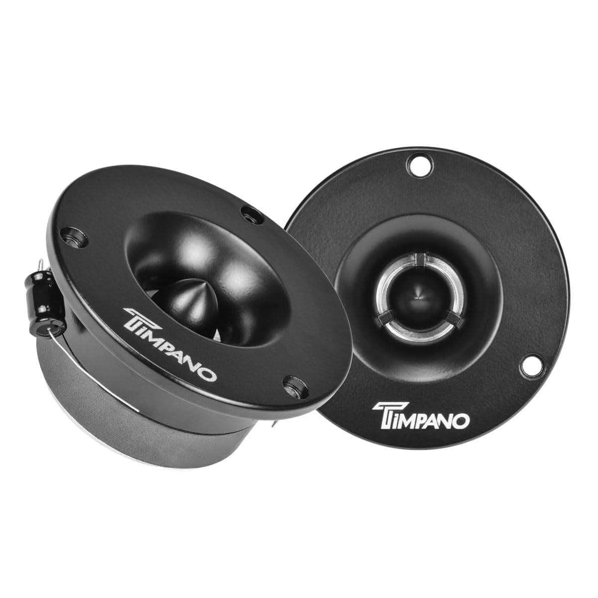 Timpano TPT-ST3 Black Slim Super Tweeter, 600 Watts 4 Ohm, 105 dB, 1 in Voice Coil, 3.75 Inch Pro Car Sound System Bullet Tweeters (Pair)