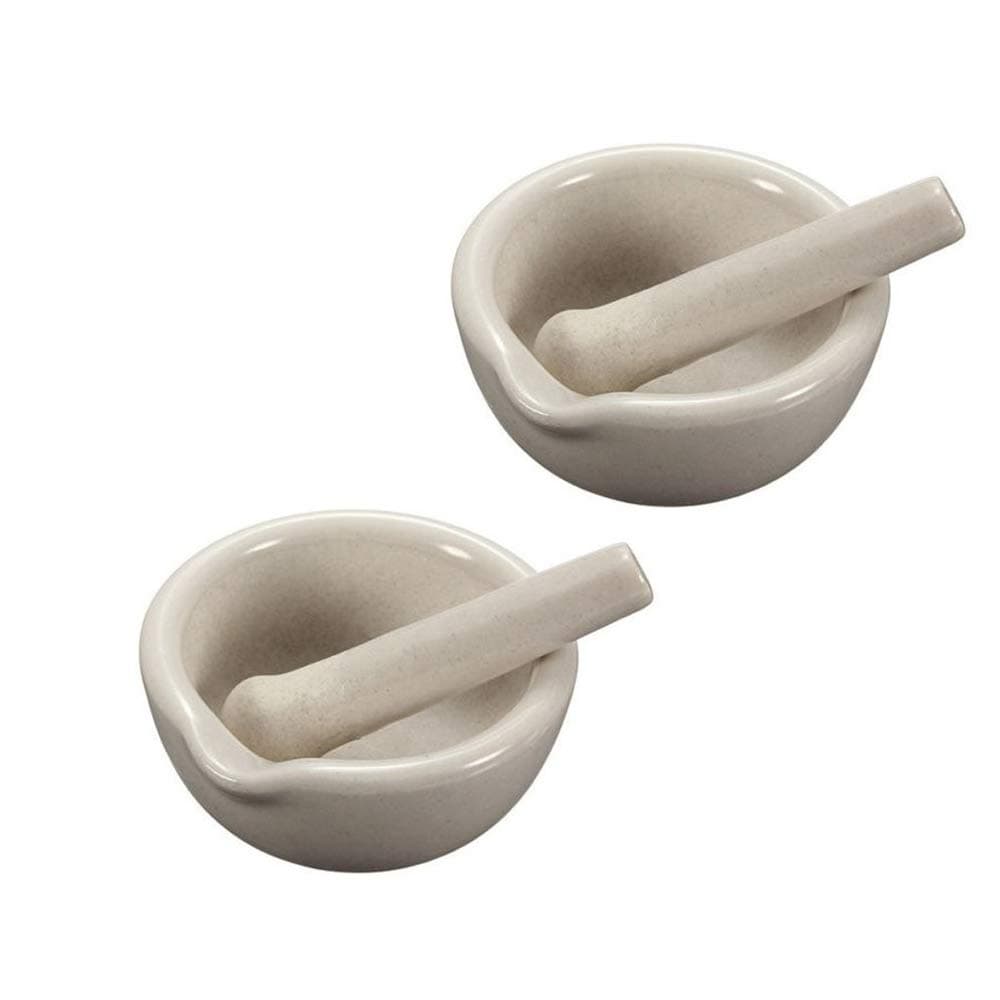 Comimark 2 Set 60mm Mini Porcelain Mortar and Pestle Mixing Grinding Bowl Set DIY Tool