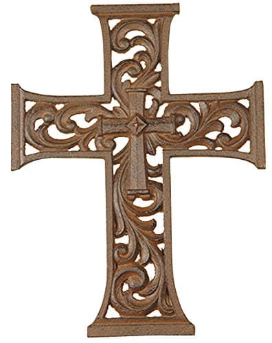 The Faith Collection Rust Cast Iron Cross (Set of 4), 10"