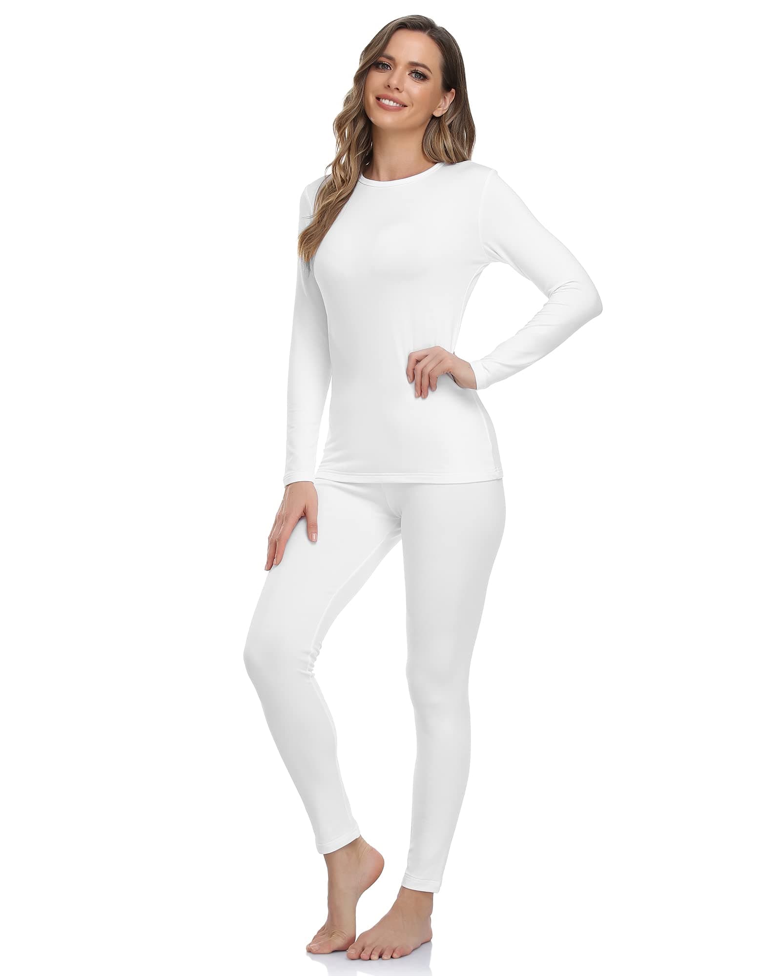 Thermal Underwear for Women Long Johns with Fleece Lined Base Layer Women Cold Weather Top Bottom
