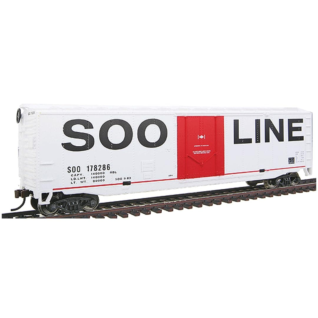 Walthers Trainline 931-1671 HO Scale Model 50' Plug-Door Boxcar with Metal Wheels Soo Line 1:87