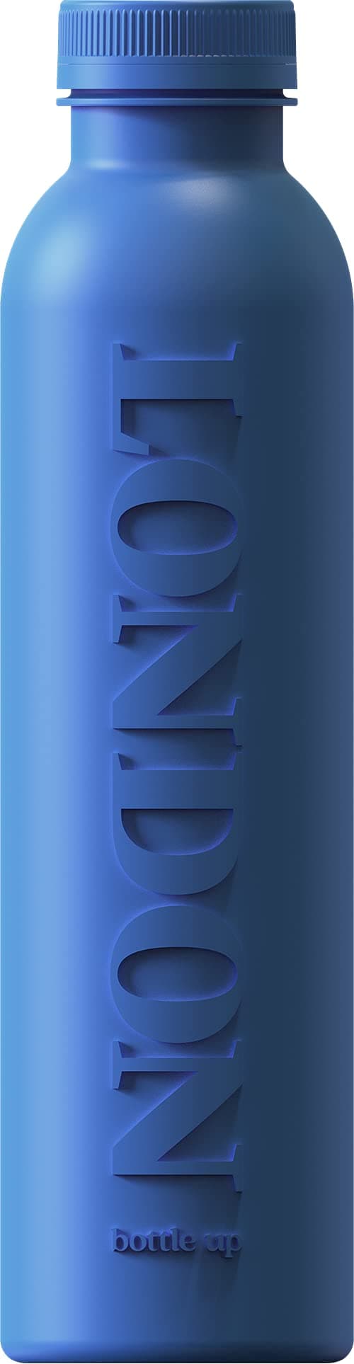 Bottle Up London Blue, 500ml Reusable Water Bottle, Bottle Made From Sugar Cane, Water Bottle Filled With English Still Spring Water, BPA Free, Eco Friendly Bottle of Water