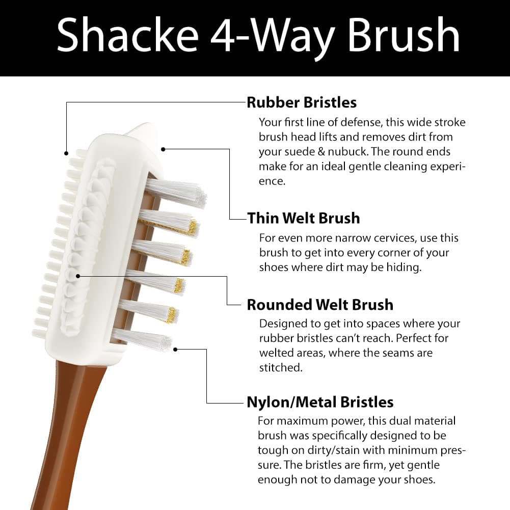 Shacke Suede & Nubuck 4-Way Leather Brush Cleaner