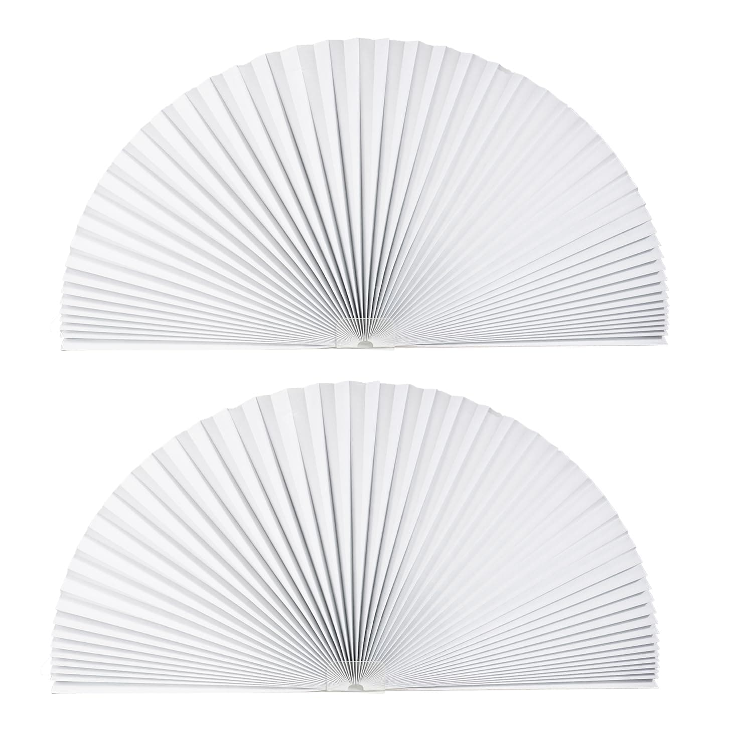2 PCS Arch Window Light Filtering Pleated Shade Blinds for semi-Circle Arch Window, 60%-70% Shade, Easy to Cut and Install, 72" x 36", White