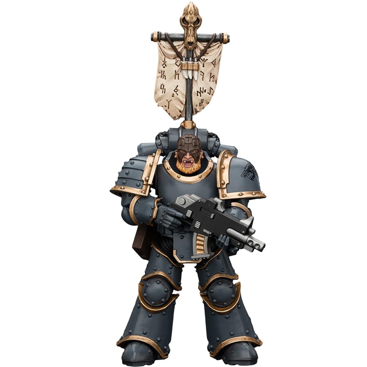 Warhammer 30K 1/18 Action Figure Space Wolves Grey Slayer Pack Grey Slayer with Legion Vexilla Collection Model Birthday Gift