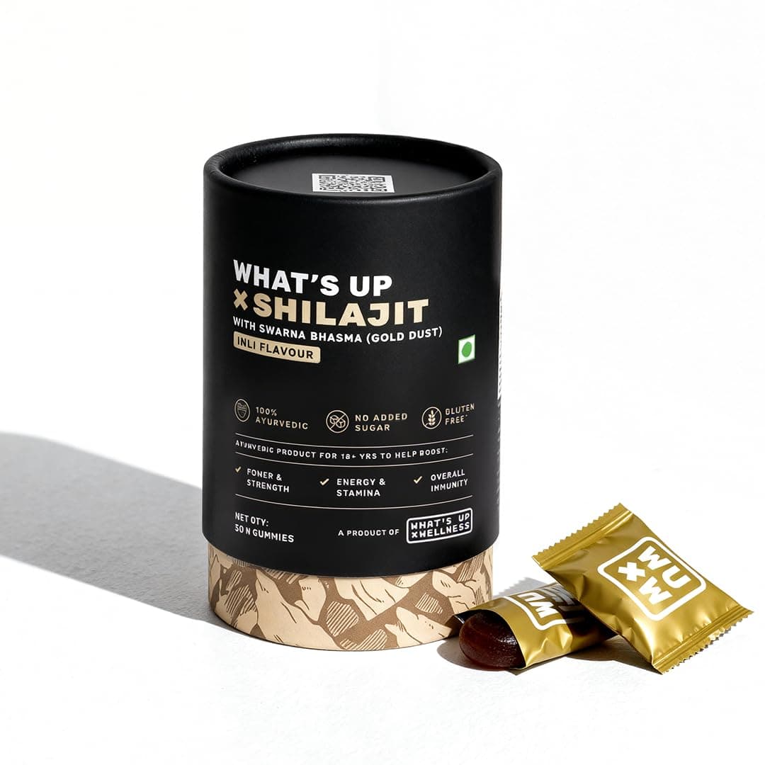 What's Up Wellness Shilajit/Shilajeet Gummies | 200 Mg Resin With 24 Carat Gold Dust | Improves Strength, Stamina And Overall Immunity| No Added Sugar| Shilajit for Men & Women