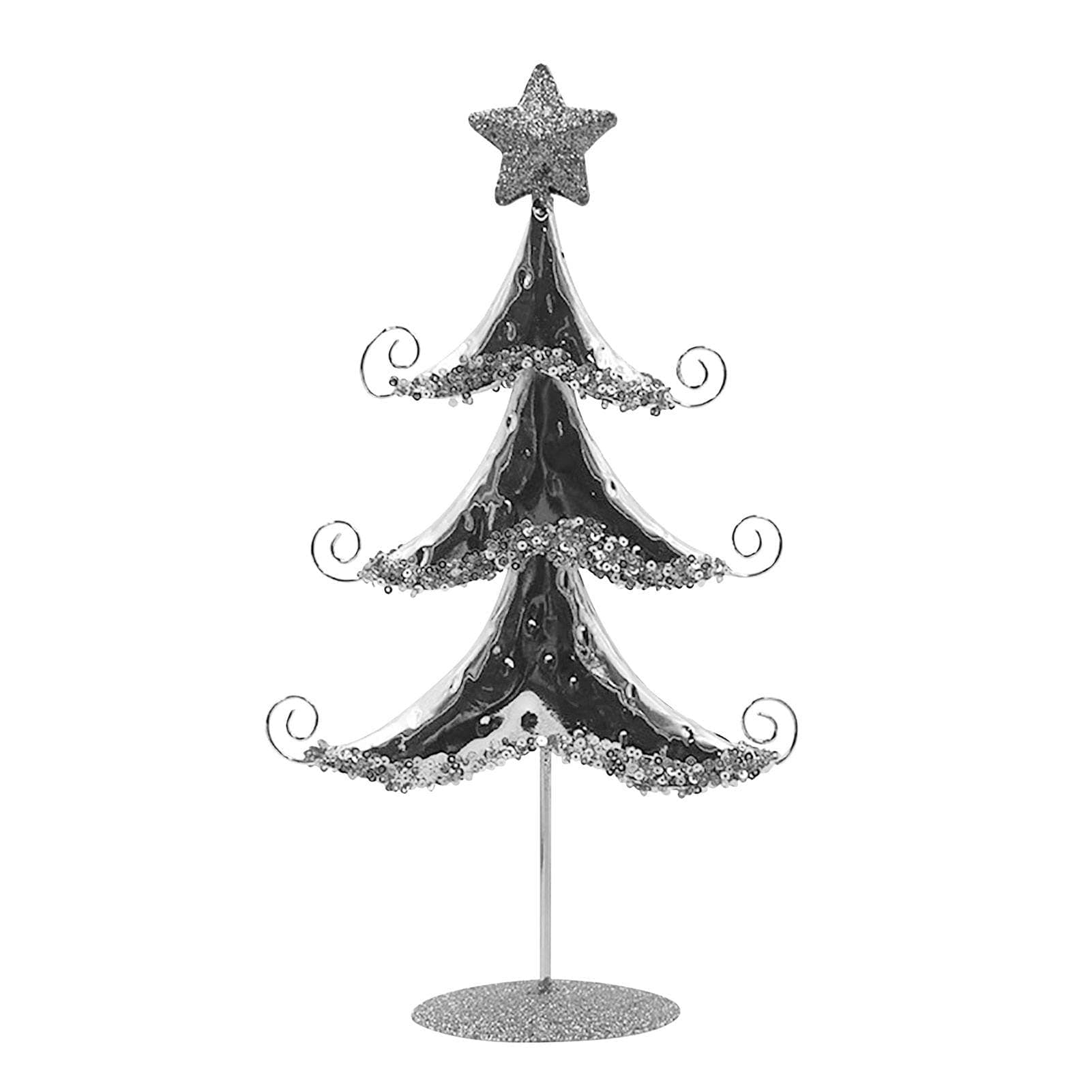 ERZU Wrought Iron Christmas Tree, Innovative Pretty Stand Metal Christmas Wrought Iron Trees, Delicate Decorative Metal Standing Ornament for Table Top Decor Christmas Party Gifts