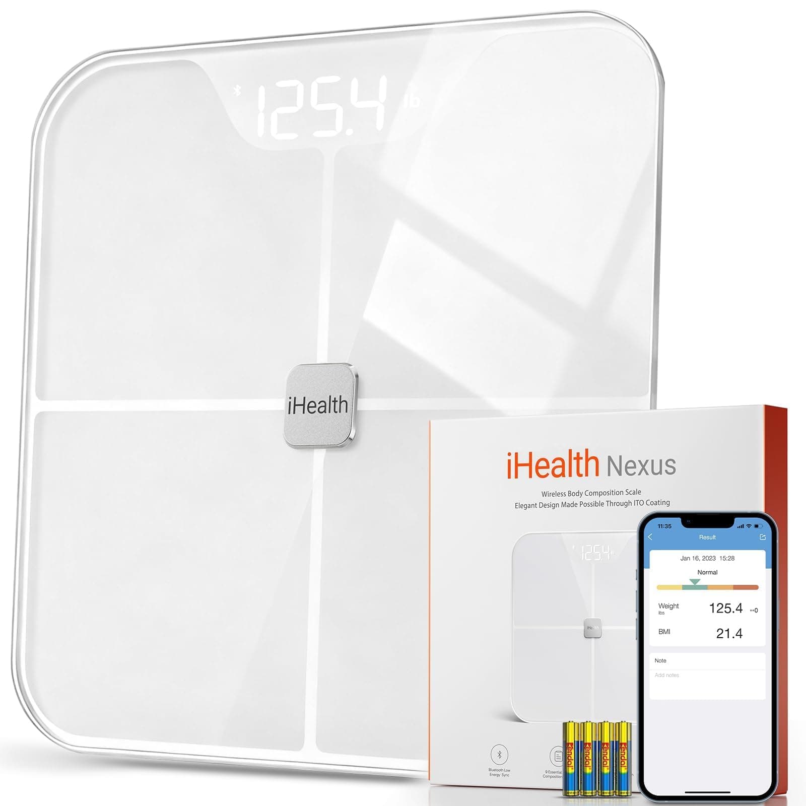 iHealth HS2S ,1 Count (Pack of 1),Smart body composition scale Fit,White