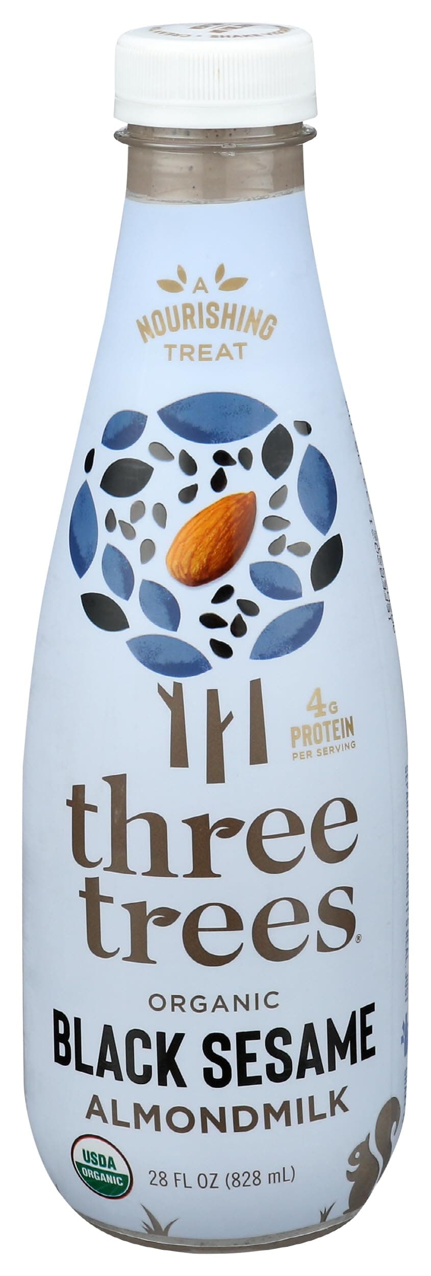 THREE TREES Organic Black Sesame Nut & Seedmilk, 28 FZ