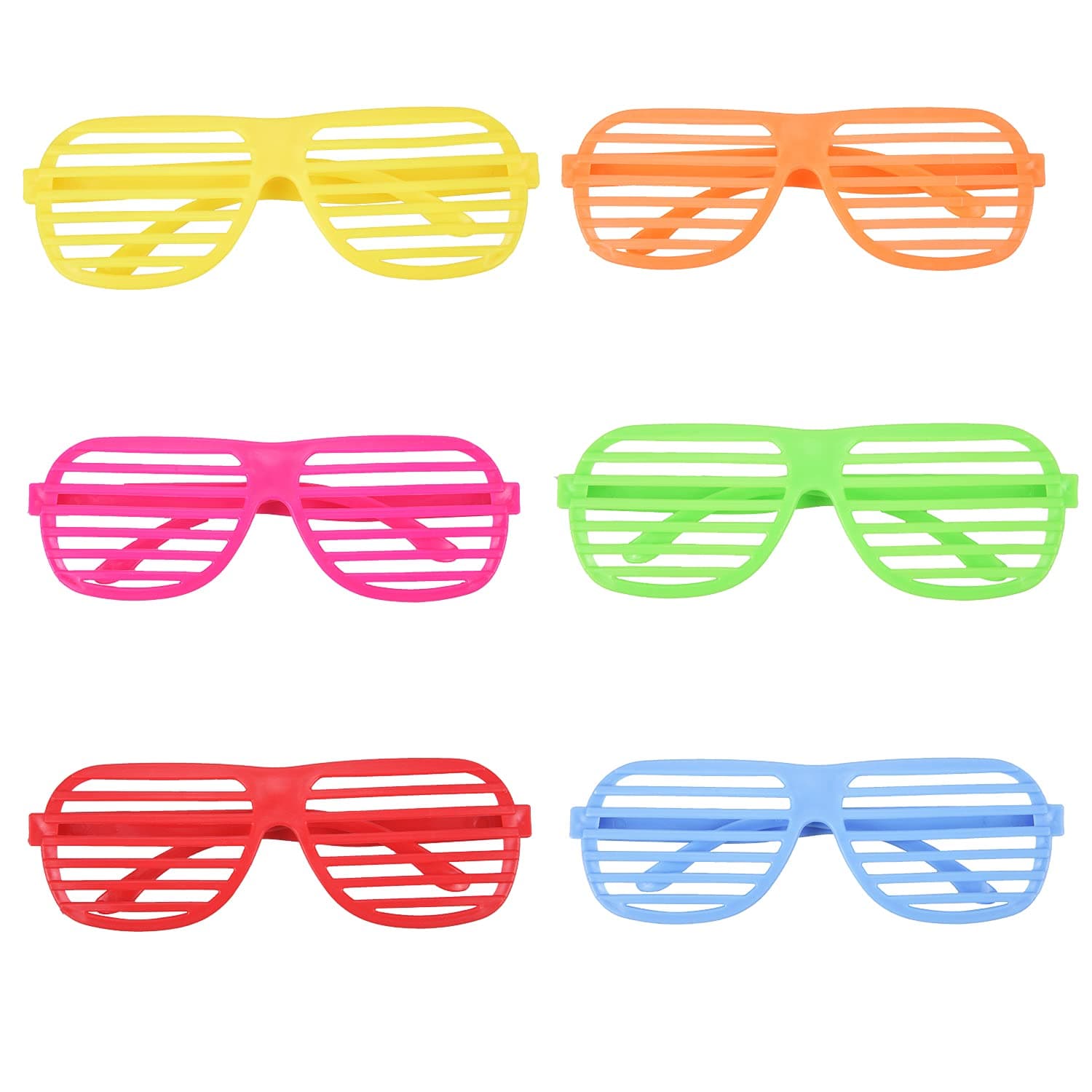 XNHIU Euvoym 80's Party Slotted Sunglasses Neon Color Shutter Glasses Bright Coloured Shutter Shades Sunglasses for Night Out Party 80s Decoration