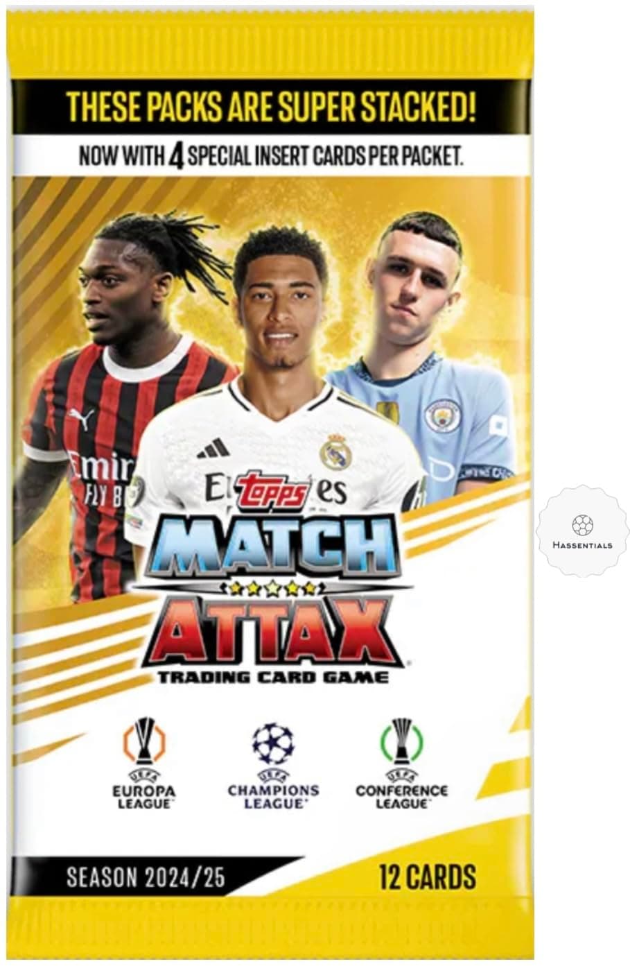 Match Attax Topps 24/25 New Premier League Soccer Trading Cards 1 Pack of 12 Soccer Cards 2024/2025 with hassentials Sticker