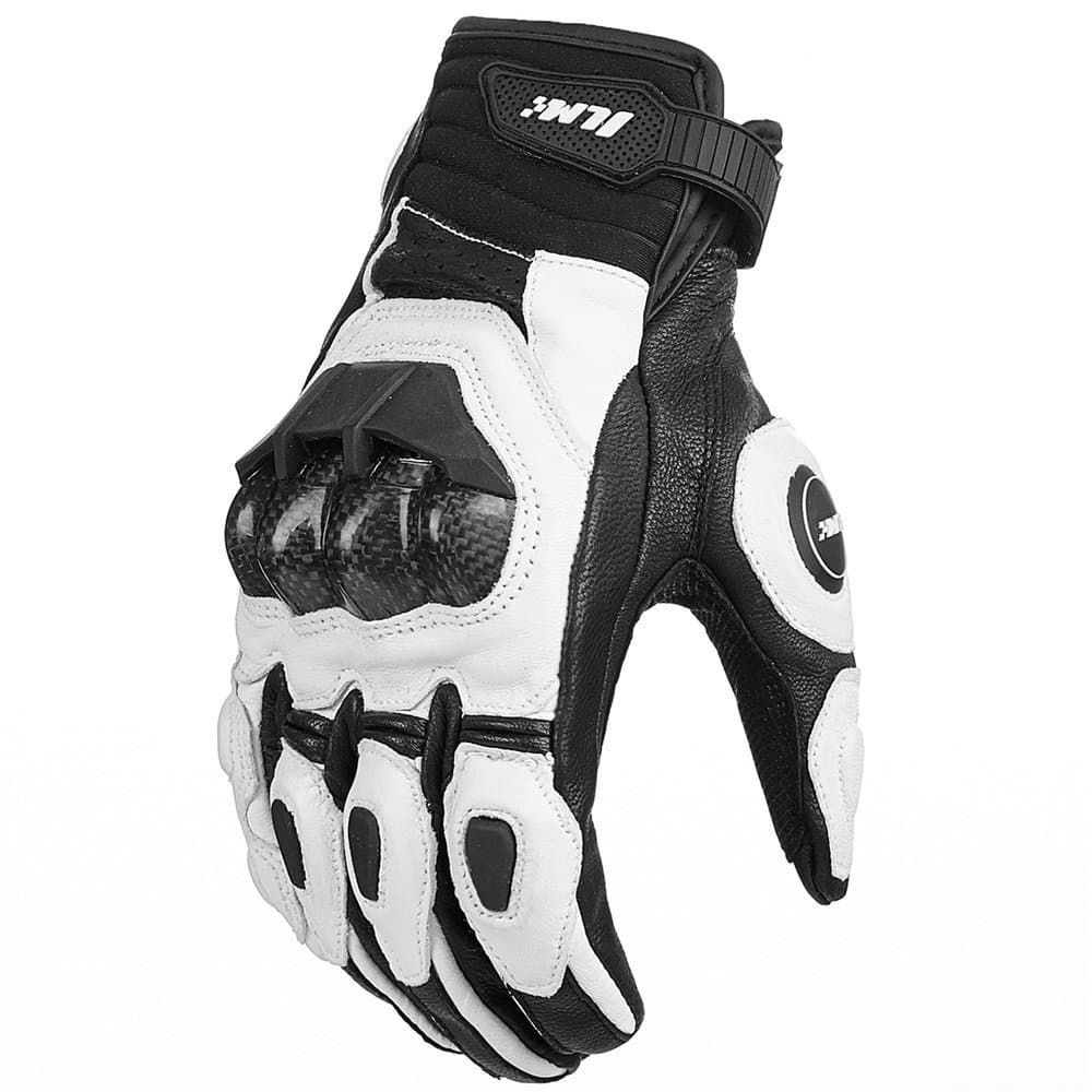 Air Flow Leather Motorcycle Gloves Touchscreen for Men and Women Model-GRC01 (M, White)