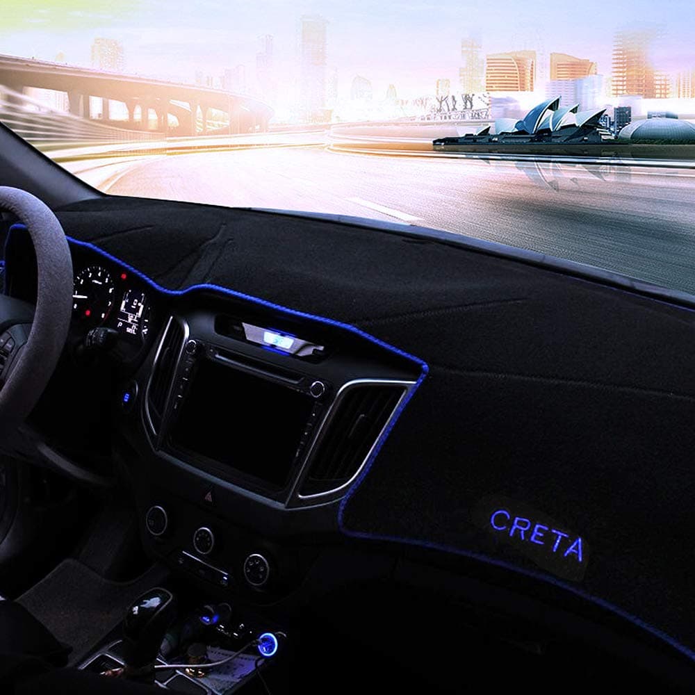 YaLumei Car Dashboard Center Console Cover Protector Dash Mat Sun Cover Pad Compatible for 2015 2016 2017 2018 Hyundai Creta ix25 Accessories (Blue Side)