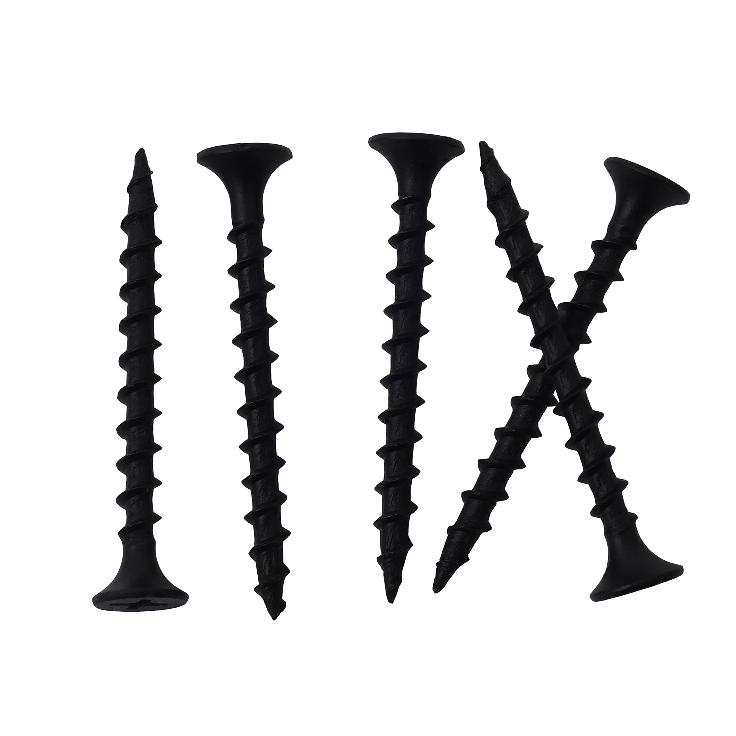 160pcs #6 × 1-1/2 inch High Hardness Drywall Screws, Black, Coarse Thread, Phillips Drive, Bugle Head, Black Wood Screws, Wood and More (1-1/2 in, 160)