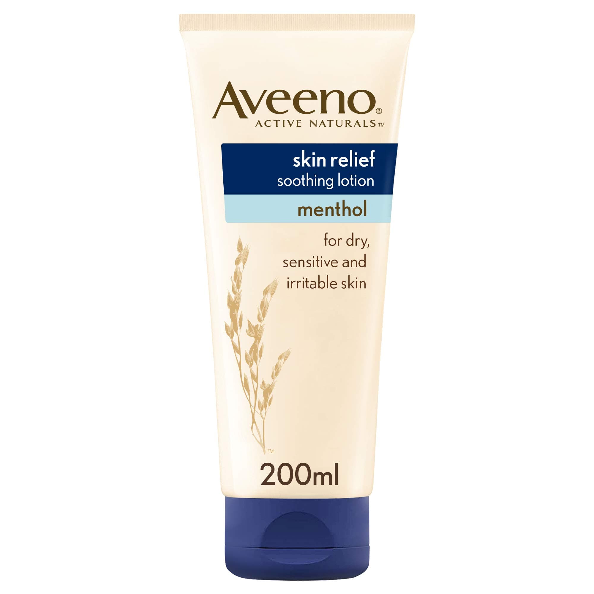 Aveeno Skin Relief Soothing Lotion (1x 200ml) with Nourishing Oat and Menthol Extract, Suitable For Sensitive Skin, 24-Hour Hydration, Clinically Proven to Moisturise and Protect Dry, Irritable Skin