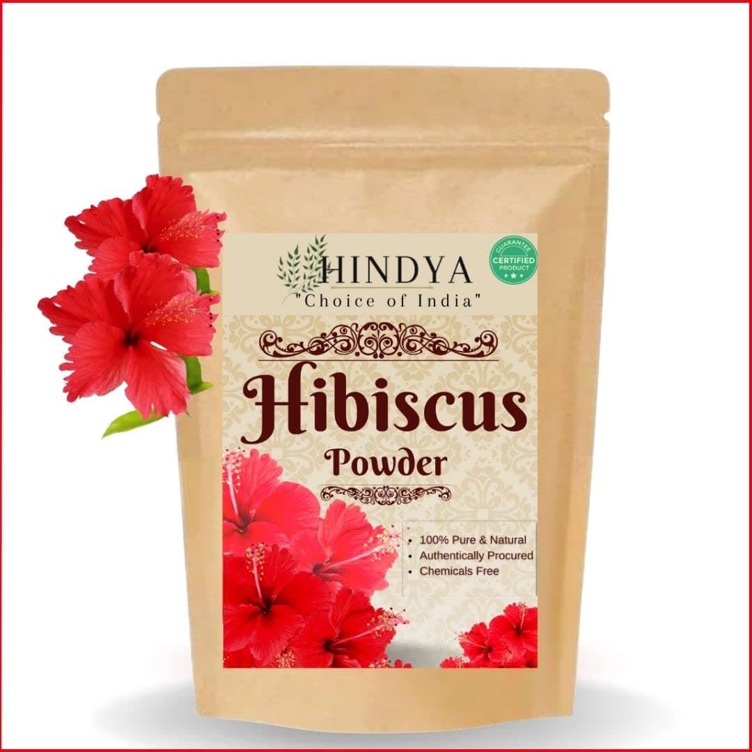 Organic Hibiscus Flower Powder for Face Pack and Hair Mask, Natural Pure Hibiscus Rosa-Sinensis Hair & Skin Care, Gudhal Ka Phool Powder For Dull Hair & Dry Scalp - 100g