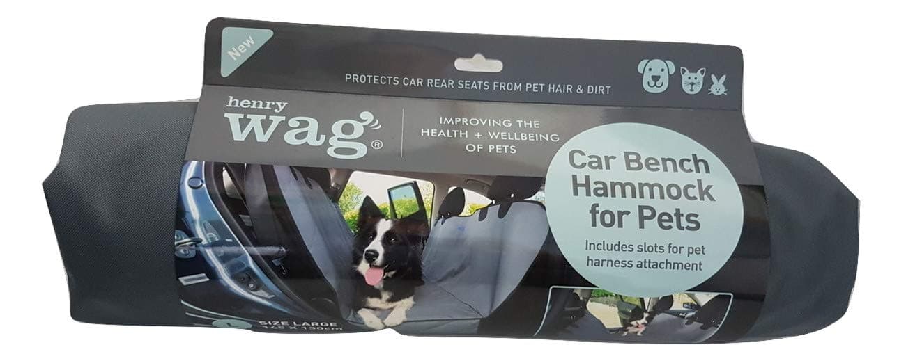 Henry Wag Pet Car Bench hammock - Safe Environment for Dogs when Travelling - Easily Foldable, Protects your Back Seat from Hair, Dirt and Dust - (145 x 130 cm)