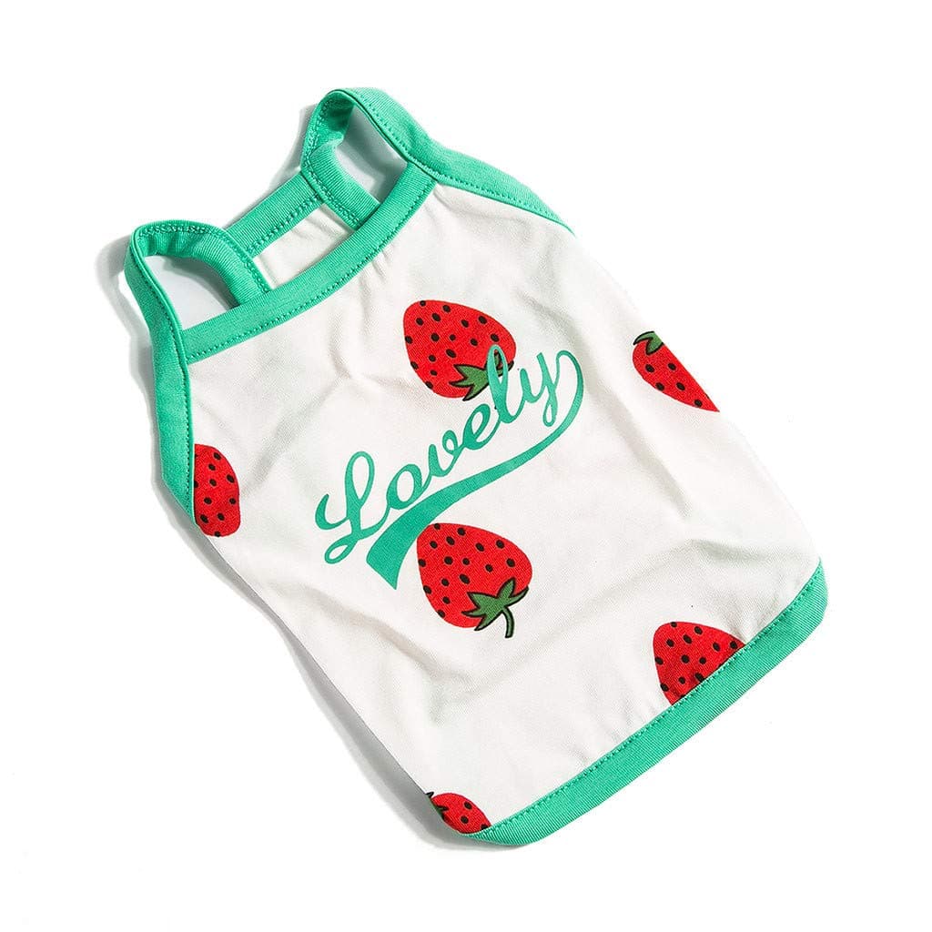 Dog Costume Summer Pet Dog Cat Summer New Strawberry Camisole Lovely Dog Wedding Dress Dog Clothes Cat Clothes Dog Surgical Vest Medical Dog Vest Cat Outdoor