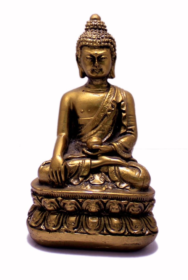 Hand Carved Meditating Lord Buddha Sitting Resin Idol Sculpture Statue Size 3.5"x1.6"
