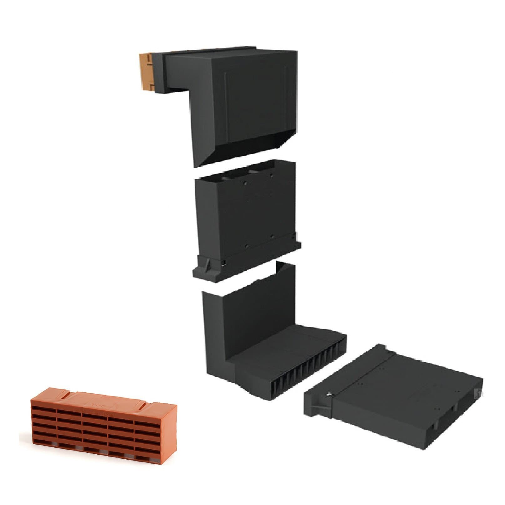 Telescopic Underfloor Cavity Vent With Extension Sleeves Air Brick Terracotta