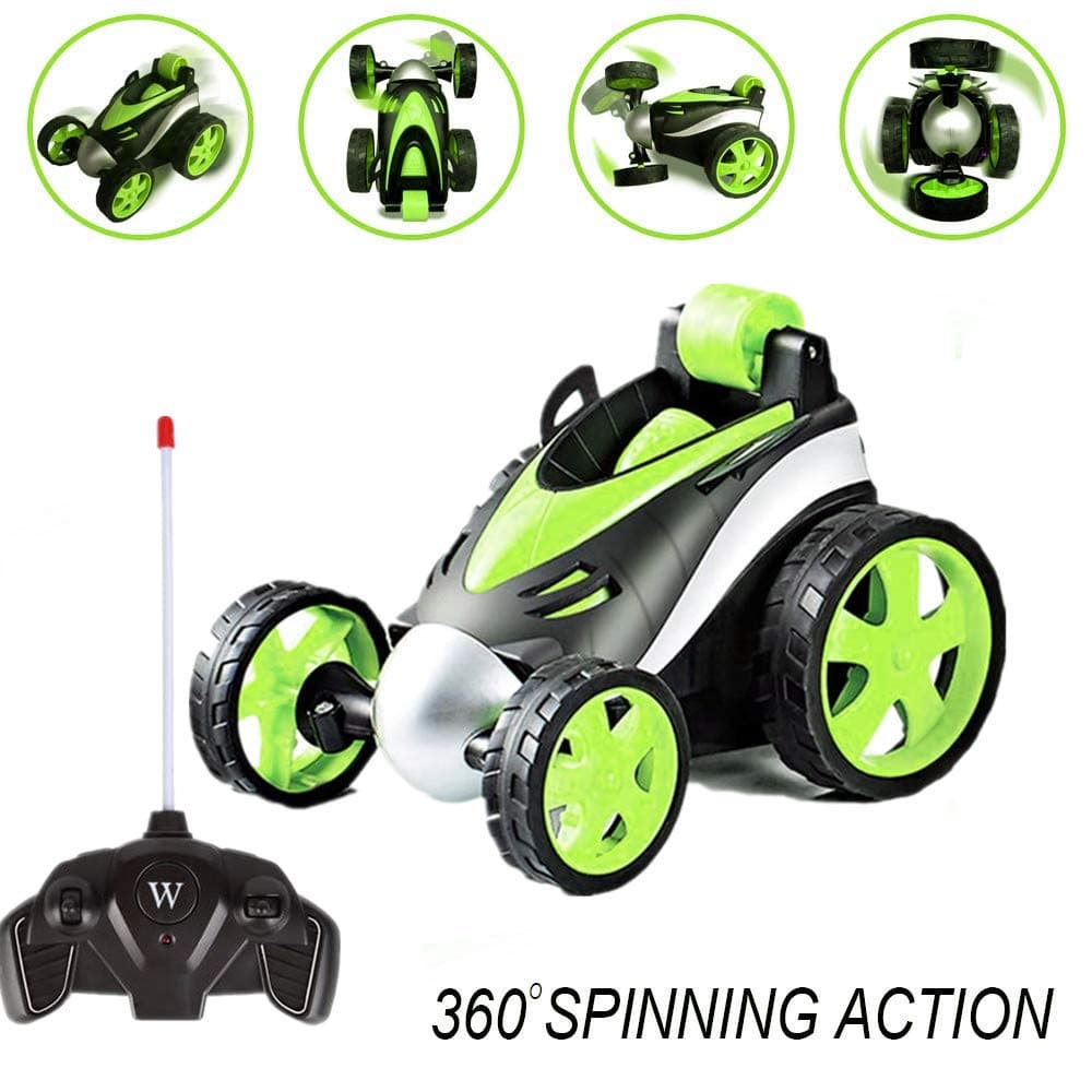 ALLCELE Car Toy for Boys 4+ ages, Remote Control Car, 360 Degree Rolling Rotating Rotation,Birthday Gift for Kids, Boys & Girls, Green