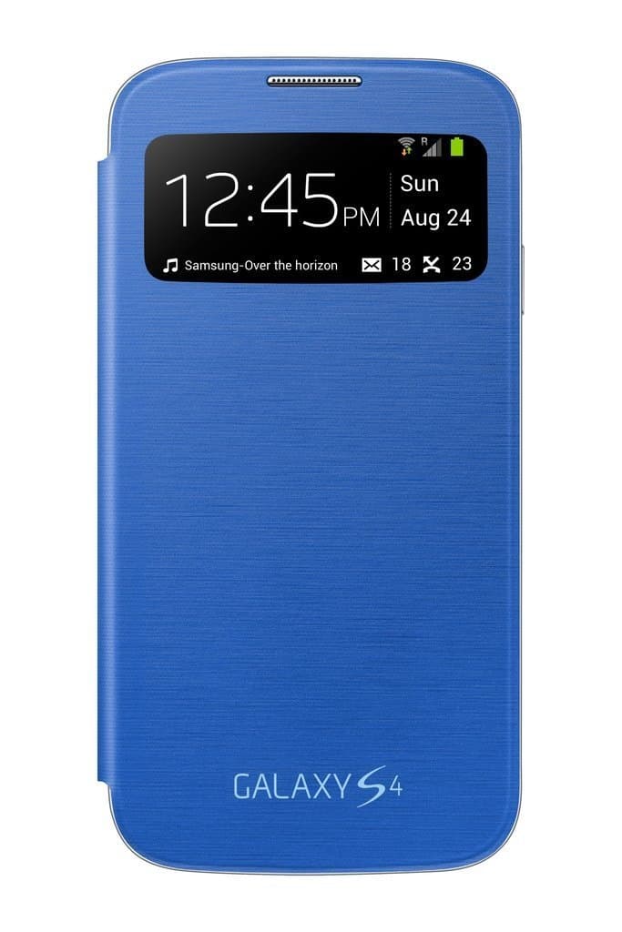 Samsung Galaxy S4 S-View Flip Cover Folio Case (Light Blue)
