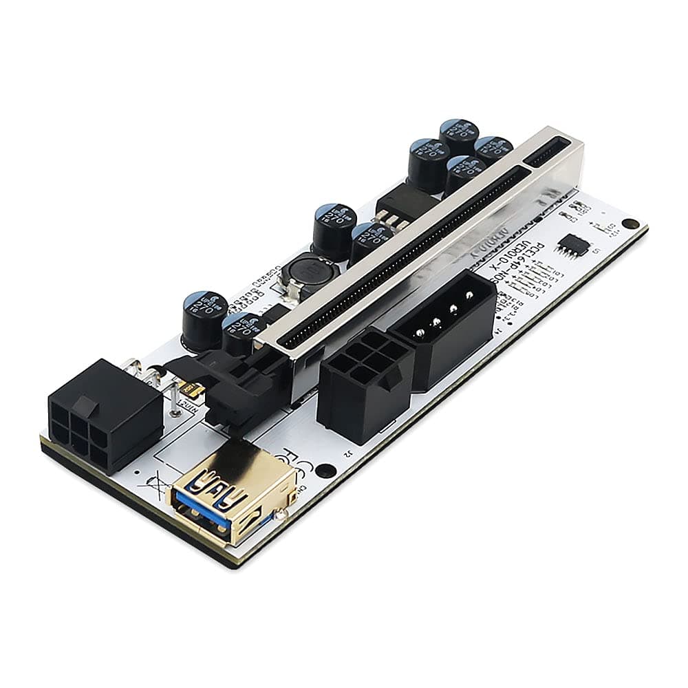 LeHang New Version 010-X PCIE Riser 1x to 16x Graphic Extension with Flash LED for Bitcoin GPU Mining Powered Riser Adapter Card