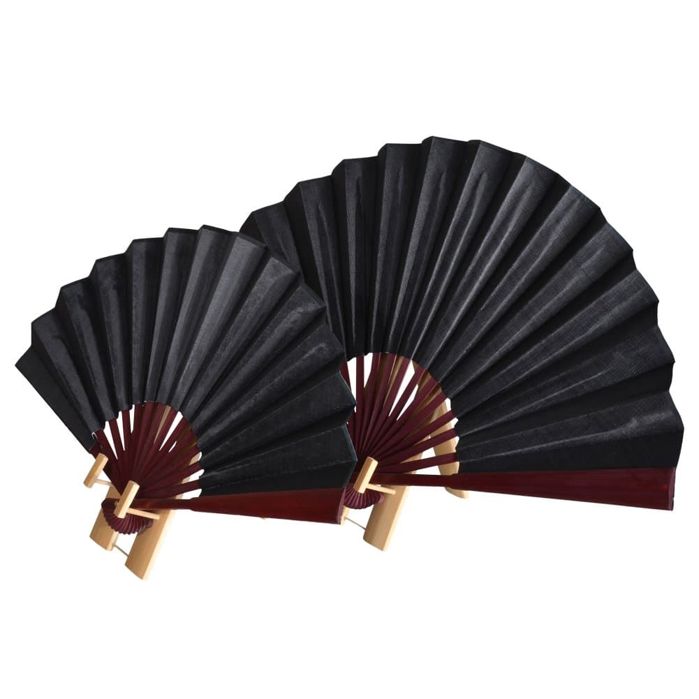 Gent House Chinese Japanese Folding Handheld Fan-Twins Pack Decorative Fans with Smooth Silk Ancient Royal Style Pouch-for Men Women Vintage Retro Wedding Party
