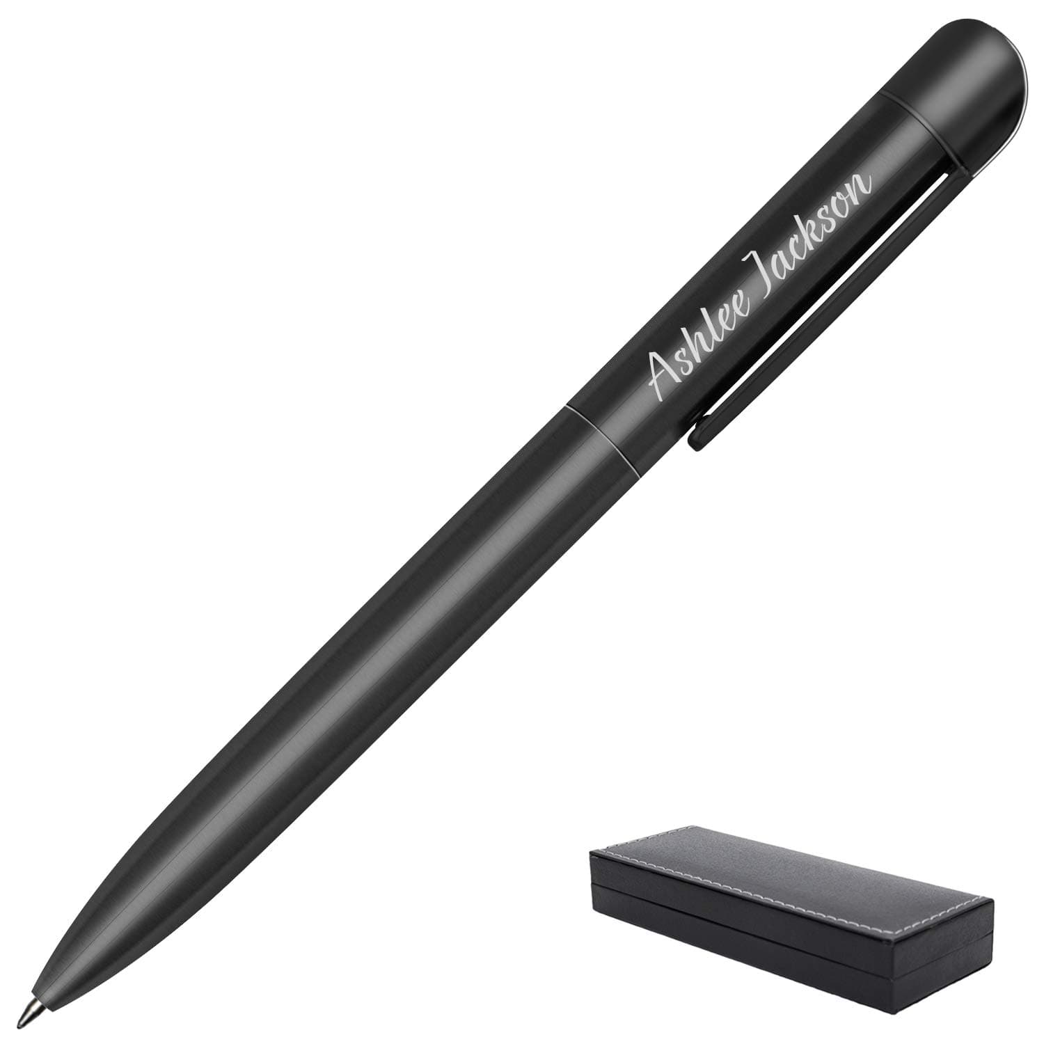 Amlion Custom Engraved Pens Personalized Ballpoint Pen Personalized Gifts for Men Women Twist-Action-Black