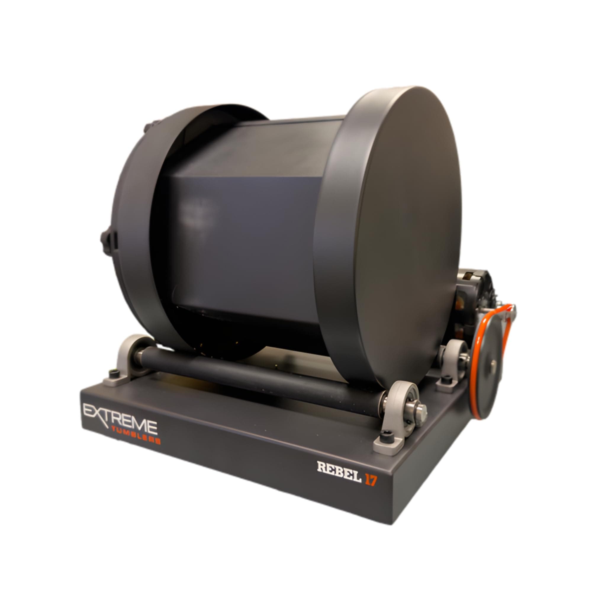 Rebel 17 Ammo Brass Tumbler: 17 lb Commercial Grade Rotary Case Cleaner, Stainless Steel Drum, 40 RPM High Speed Unit for Ammo Reloading