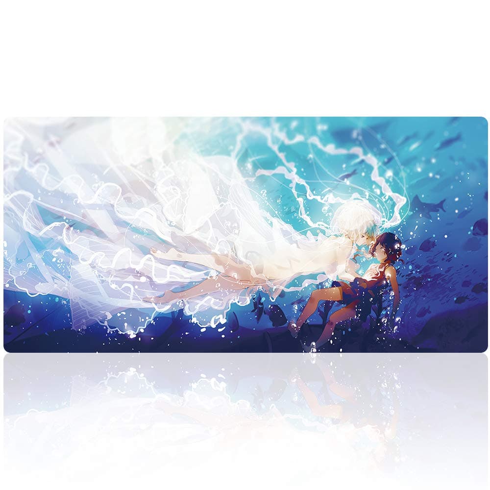 Extended Gaming Mouse Pad - Non-Slip Water-Resistant Rubber Base Computer Keyboard Mouse Mat, Durable Gaming Mouse mat XX-Large, Ideal for Work & Game (90x40 swimingY35)