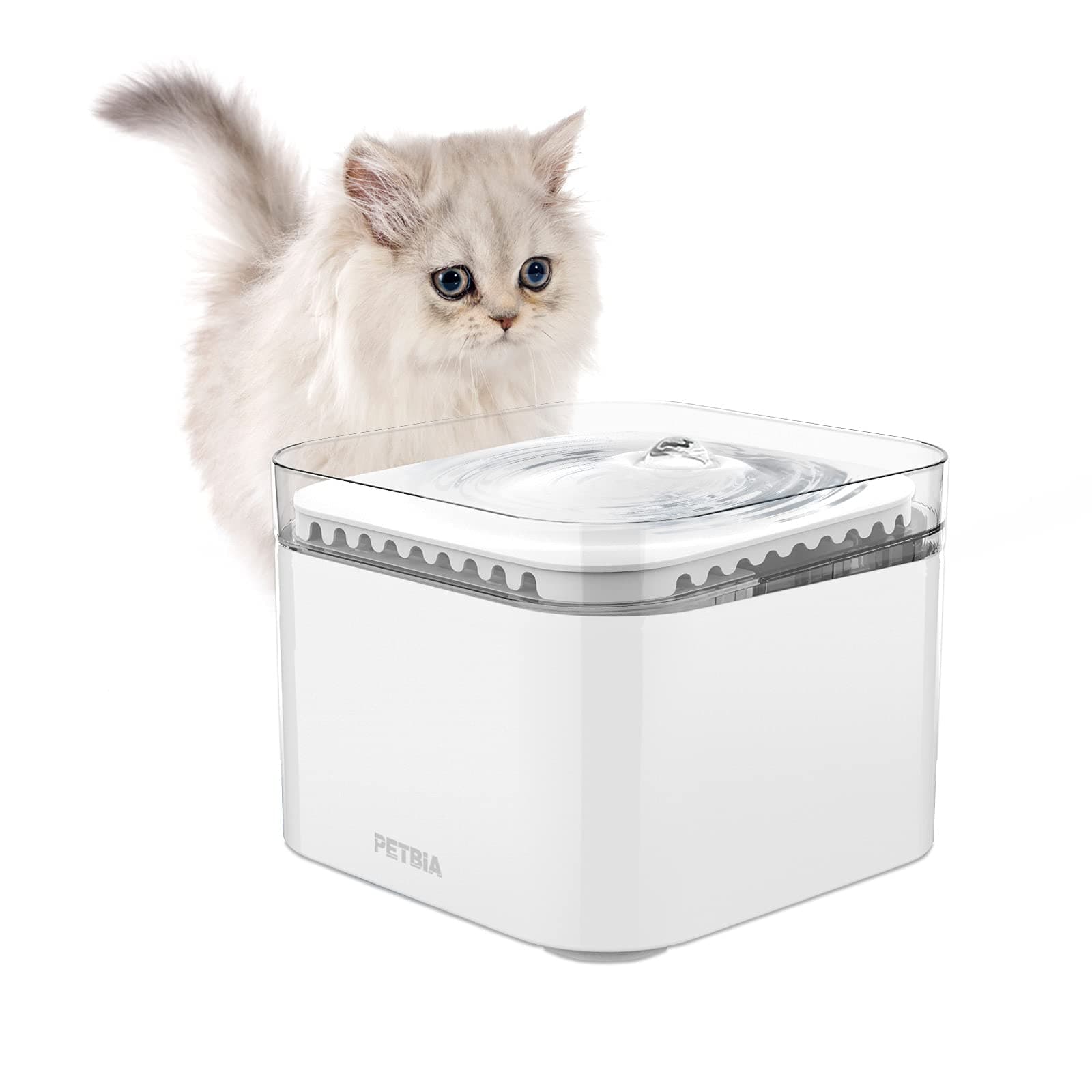 Cat Water Fountain with Upgraded Quiet Pump, 84oz/2.5L Automatic Pet Water Fountain Dog Water Dispenser with 2 Active Carbon Filters for Cats, Dogs, Pets