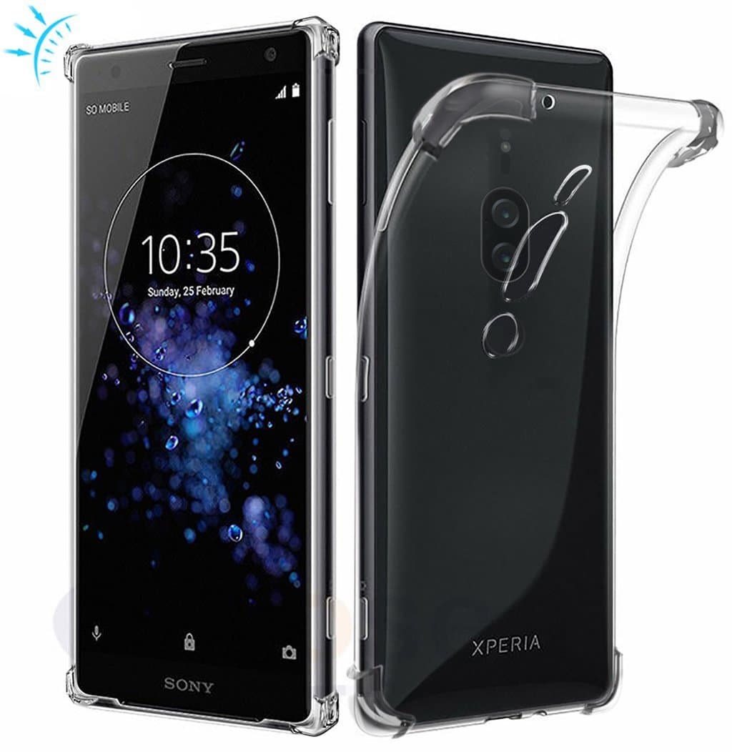 Suensan Sony Xperia XZ2 Premium case, TPU Shock Absorption Technology Raised Bezels Protective Case Cover for Sony Xperia XZ2 Premium smartphone (TPU Clear)