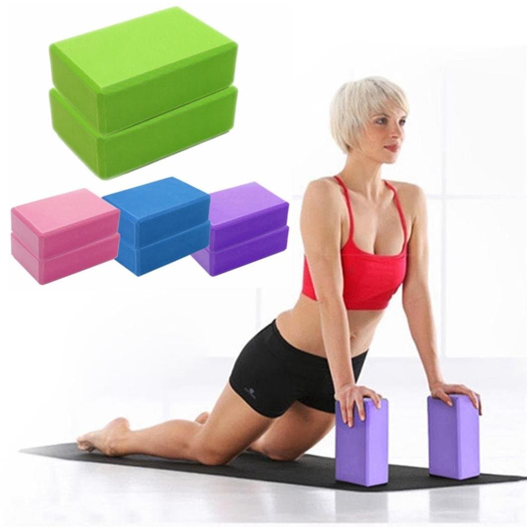 Yoga Block,Exercise Fitness Foam Bolster Pillow Cushion, High Density Comfortable EVA Foam Yoga Blocks Exercise Fitness Bricks,Improve Strength, Flexibility, Balance (1 PC or 2 PC)