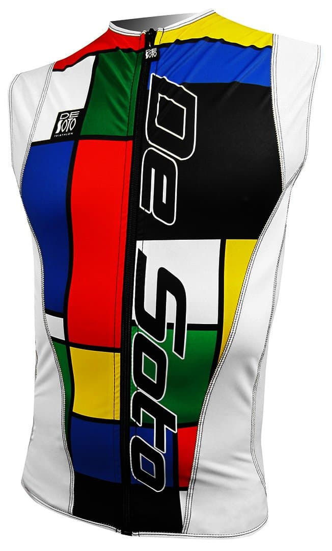De Soto Men's Riviera Tri Jersey (Mondrian Color, X-Large)