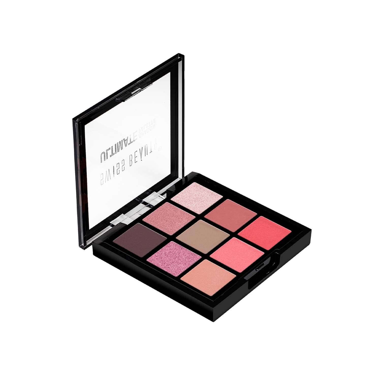 Ultimate 9 Pigmented Colors Eyeshadow Palette Long Wearing And Easily Blendable Eye Makeup Palette Matte, Shimmery And Metallic Finish - Multicolor-02, 6G