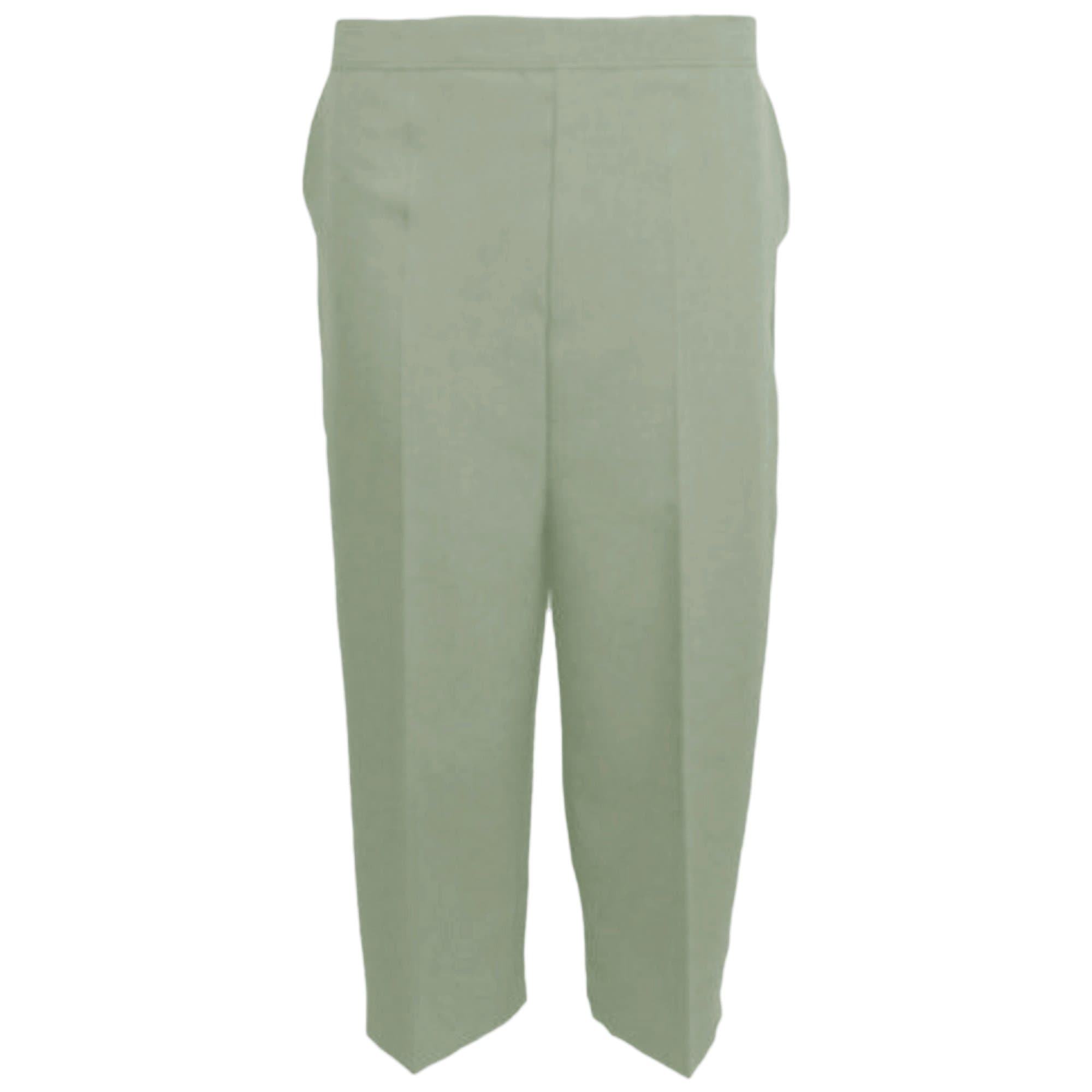 MyShoeStore Pack of 2 Ladies Womens 3/4 Three Quarter Half Elasticated Trouser Plain Capri Cropped Stretch Trousers Plain ¾ Length Pants Summer Shorts Plus Big Sizes 10-24