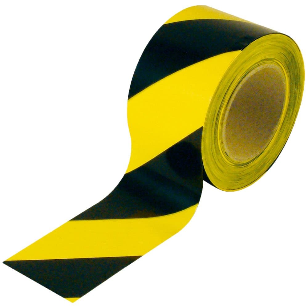 BESEA Black & Yellow Warning Tape Stripe Tape，3-Inch x 1000 feet Portable Roll Non-Adhesive for Danger/Hazardous areas，restrict entry, Boundaries & Hazardous Areas.