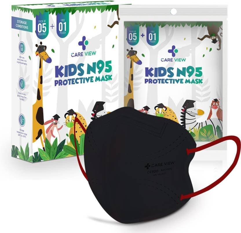 Careview N95 Kids N95 Face Mask,5 Layered Filtration, DRDO, BIS (ISI),CE Certified, Ear Loop Style