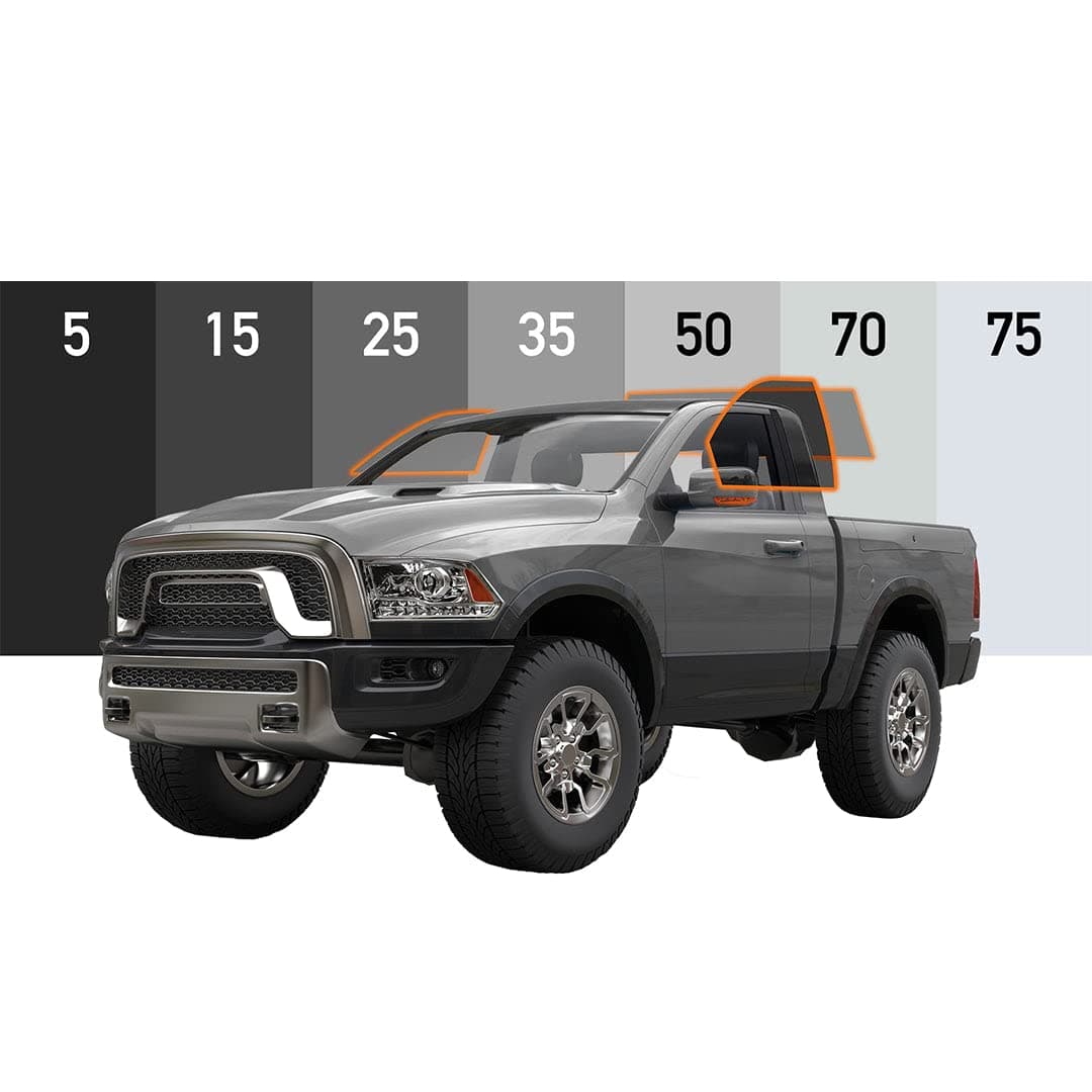 DIY-MotoShield Pro Premium Precut Ceramic Window Tint for 2-Door Truck - Front 2 Sides + Rear Window [99% Infrared Heat Reduction/Blocks 99% UV]