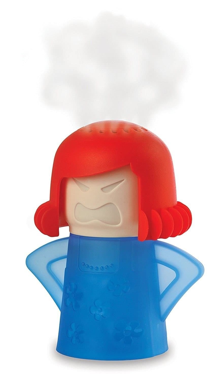 Angry Mama Steam Microwave cleaner• Easily Clean in Minutes•Kitchen Cleaning Tool•Vinegar and Water• Home Gadget (Blue Base)