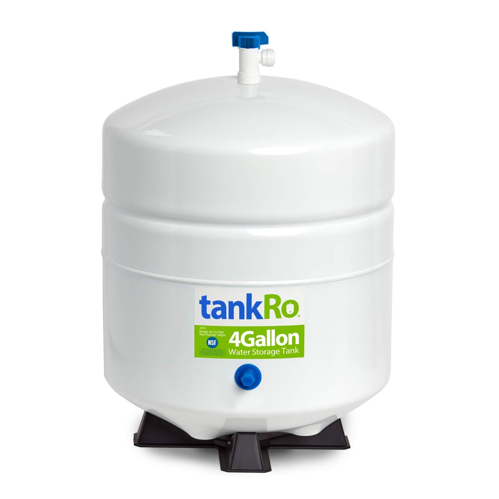 tankRo RO132-TNK RO Water Filtration System Expansion Tank 4 Gallon Capacity – NSF Certified – Compact Reverse Osmosis Water Storage Pressure Tank 1/4" Tank Ball Valve