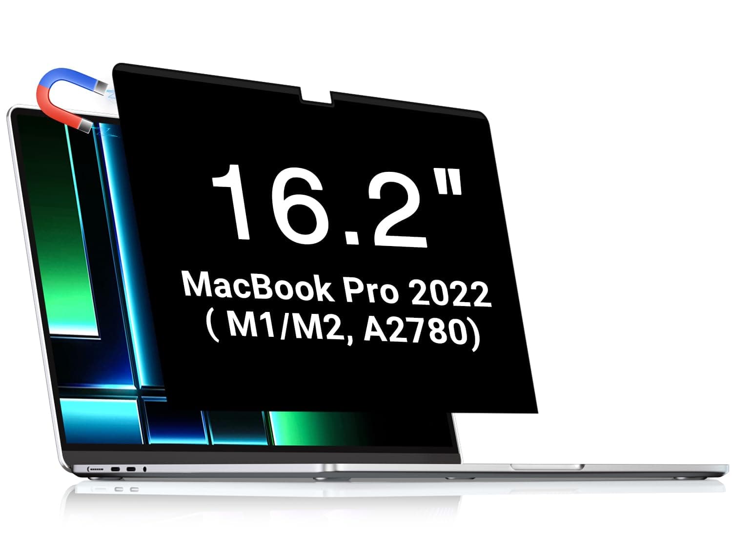 Magnetic MacBook Pro 16 inch Privacy Screen M3 M2 2024,Macbook Pro Privacy Screen Protector for MacBook Pro 16.2" M3 2024, Anti Spy/Eye Protection/Bubble Free/Easy On/Off